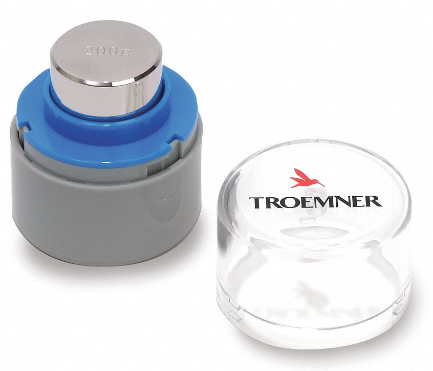 Calibration Weight: 200 g Nominal Mass, 1, No Certificate, 316 Stainless Steel, Case