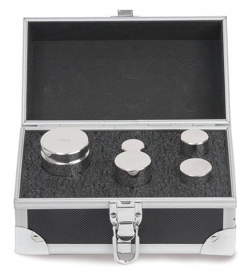 Calibration Weight Kit: 4, No Certificate, 316 Stainless Steel, Metric