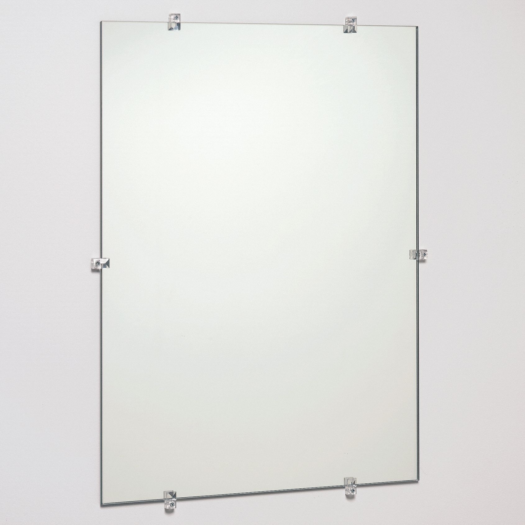 FRAMELESS MIRROR: RECTANGULAR, 18 IN X 12 IN X 1 IN, WALL, GLASS, WITH OUT FRAME