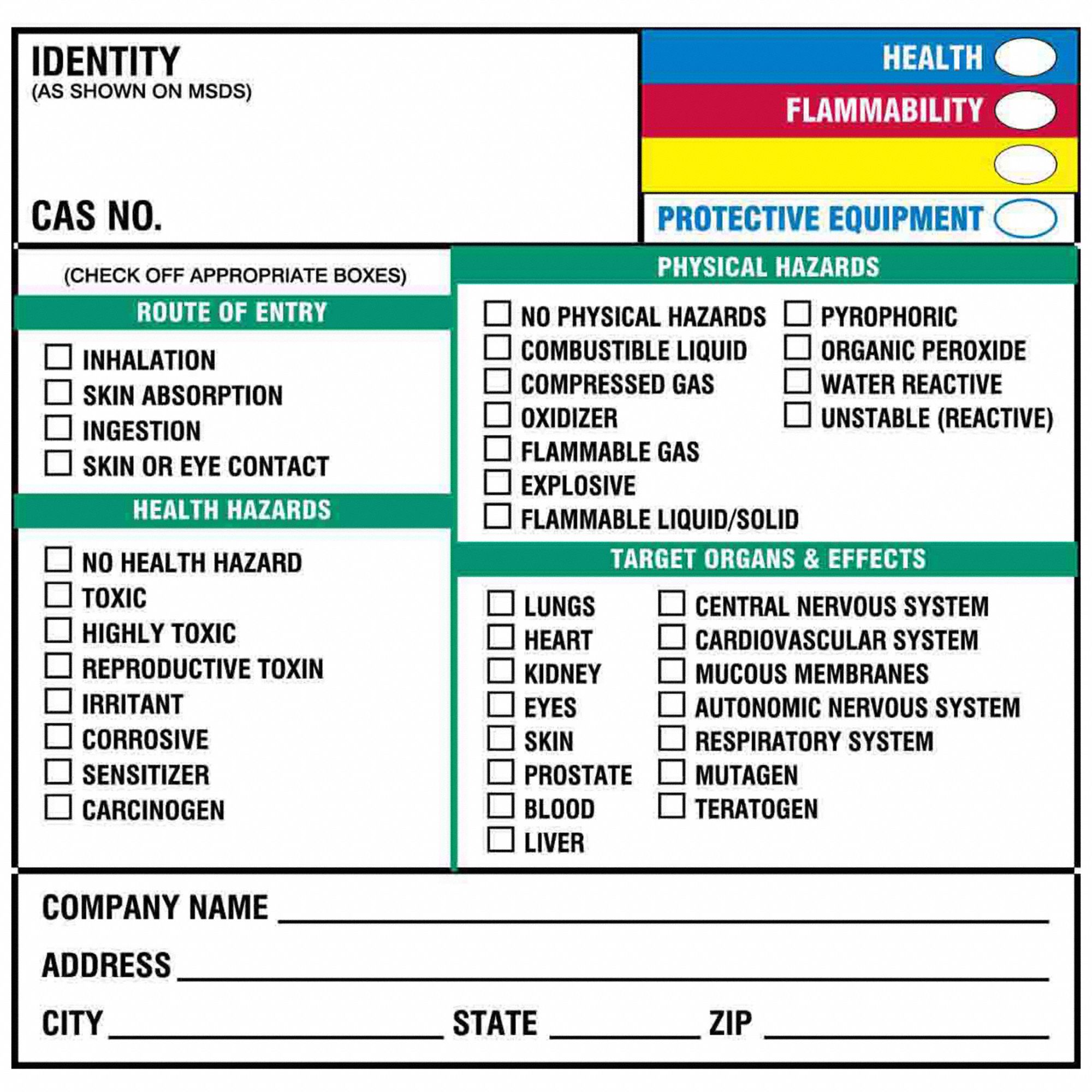 NFPA Label 7 in H 7 in W Paper PK100