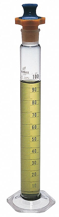 Graduated Cylinder: 1 L Capacity - mL, 33.8 fl oz Capacity - oz, 10 mL Graduation Increments - mL, B