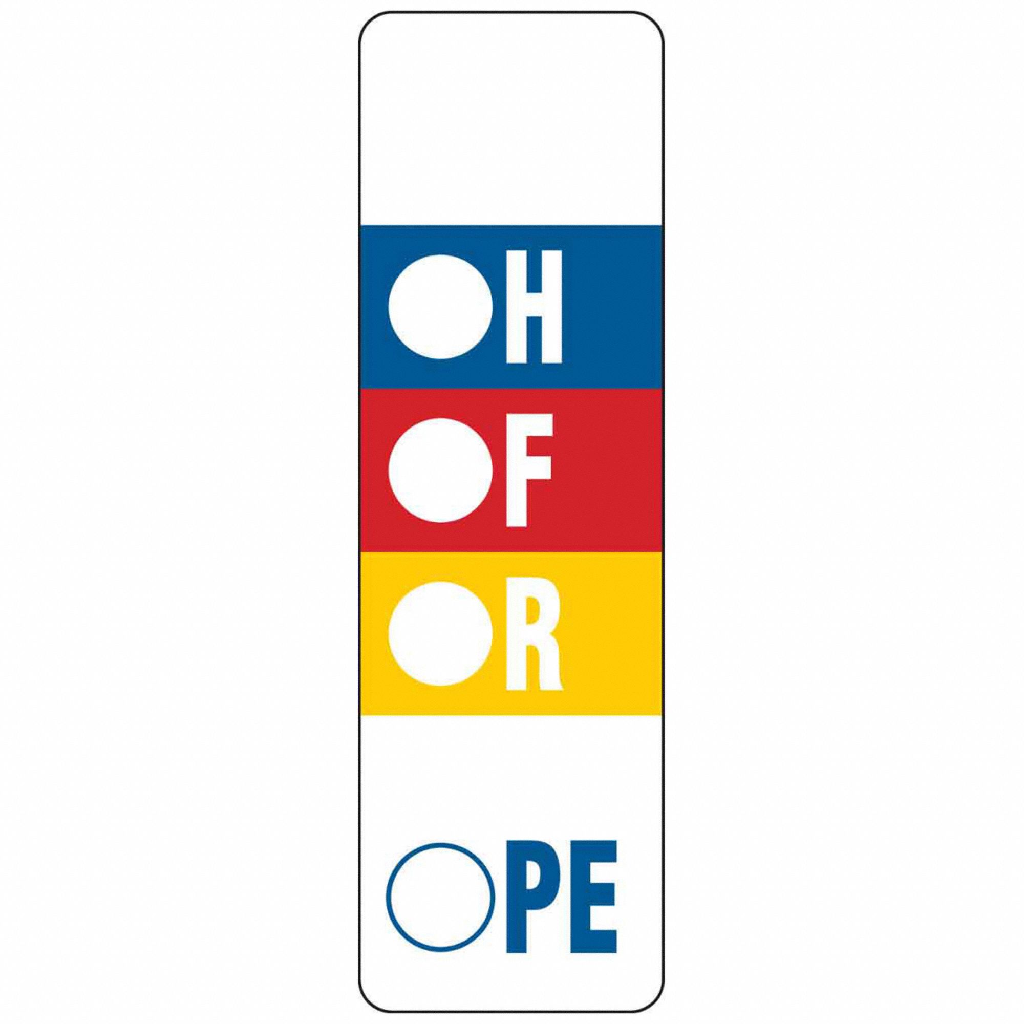 HMIG Label: 2 7/8 in Ht, 7/8 in Wd, 0.0038 in Thick, Paper, Adhesive, 500 PK