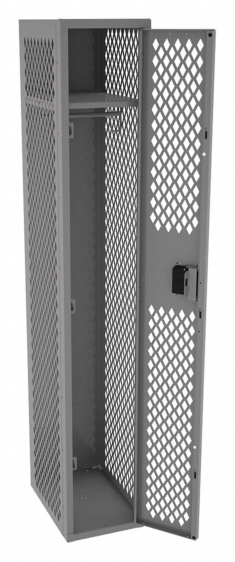 Wardrobe Locker: 12 in x 18 in x 72 in, Ventilated, 1 Tiers, 1 Units Wide, Padlock Hasp