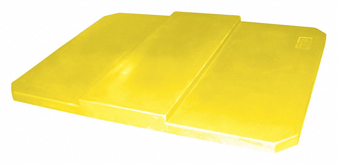 Cube Truck Lid: 12.5 cu ft Fits Truck Size (Cu.-Ft.), MDPE, Yellow, Resting Lid