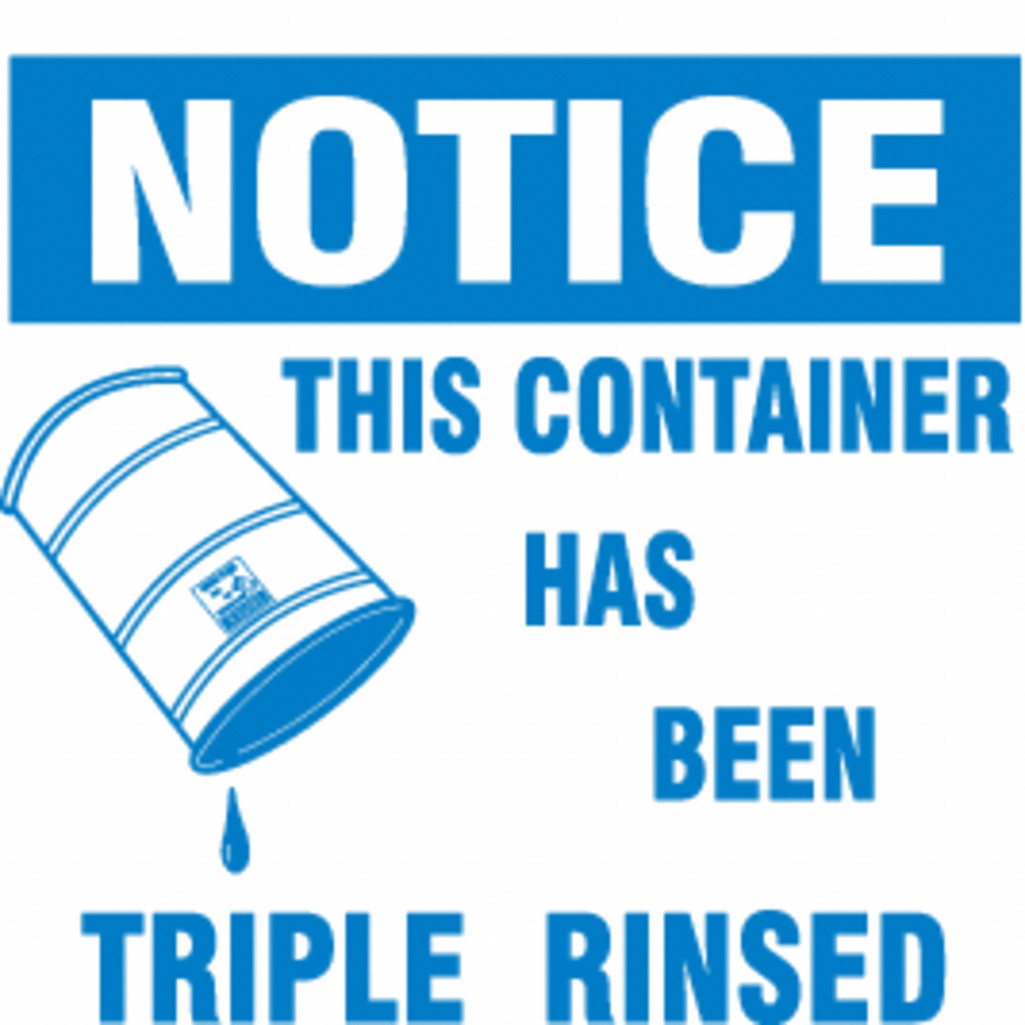 This Container Has Been Triple Rinsed, 6 in Label Wd, DOT Handling Label 8ATC760364 Grainger
