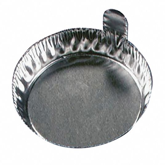 EAGLE THERMOPLASTIC Weighing Dish: 20 mL Capacity, Gray, Aluminum, 43 mm  Dia, 100 PK