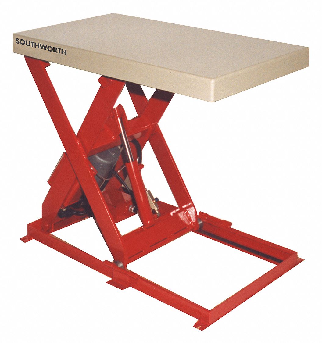 SOUTHWORTH, 500 lb Load Capacity, 24 in Platform Lg, Scissor Lift Table