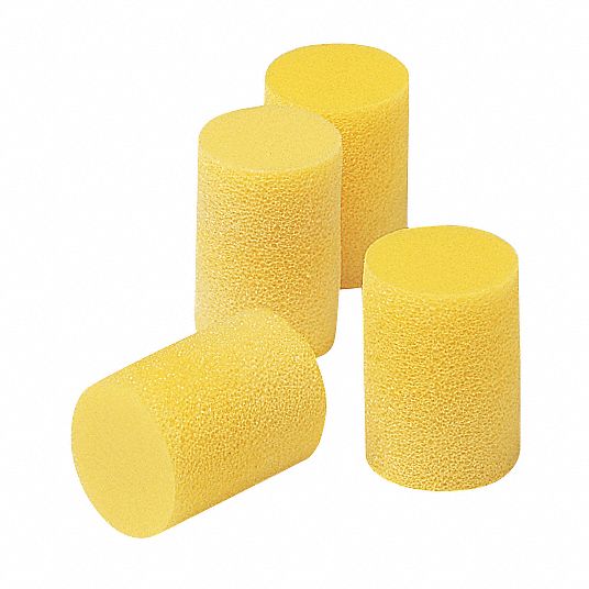 3M Cylinder Ear Plugs, 29 dB Noise Reduction Rating NRR, Uncorded, M