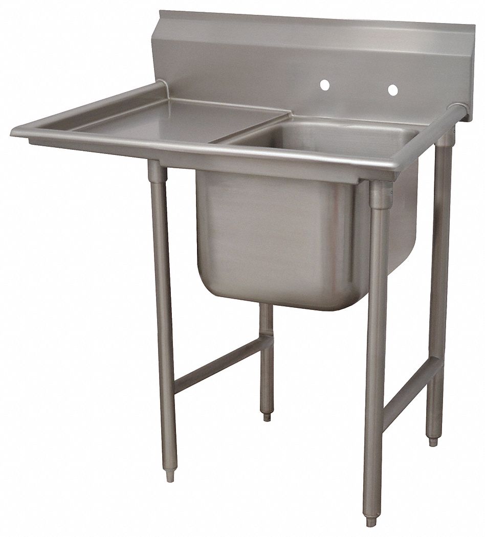 Scullery Sink: 1 Bowls, 42 in Overall Ht, 46 in Overall Lg, 27 in Overall Wd