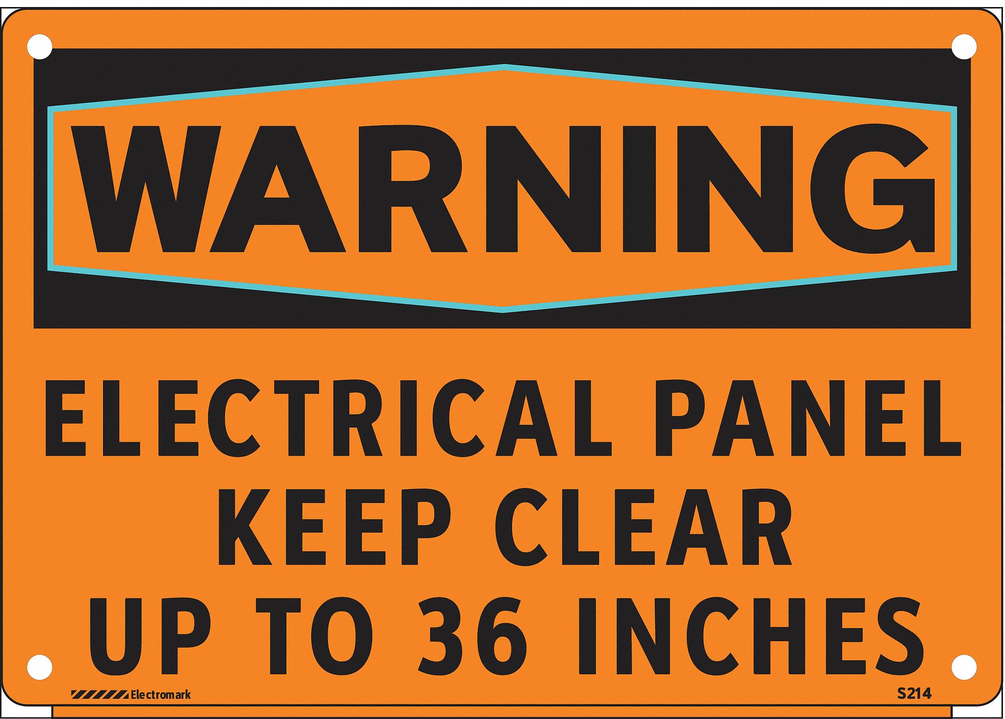 Warning Sign, 7 x 10In, BK/ORN, ENG, Text