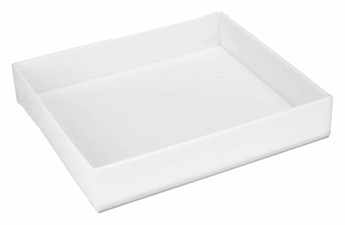 Tray: HDPE, 3 in Overall Ht, Rectangular, 17 1/2 in Overall Wd, 15 1/2 in Overall Lg, Non-Sterile
