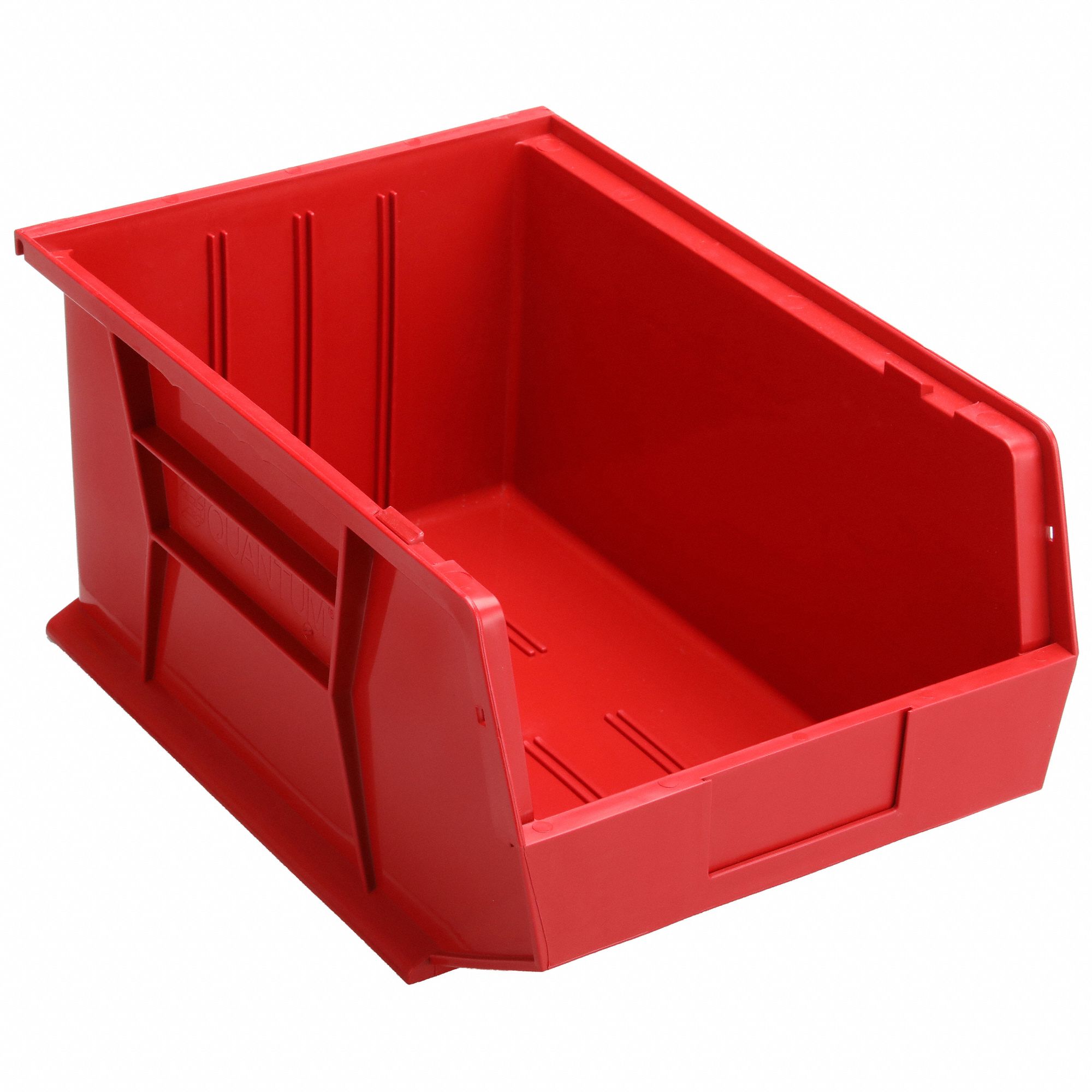 HANG AND STACK BIN, 11 IN X 16 IN X 8 IN, RED, LABEL HOLDERS