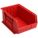 HANG AND STACK BIN, 11 IN X 16 IN X 8 IN, RED, LABEL HOLDERS