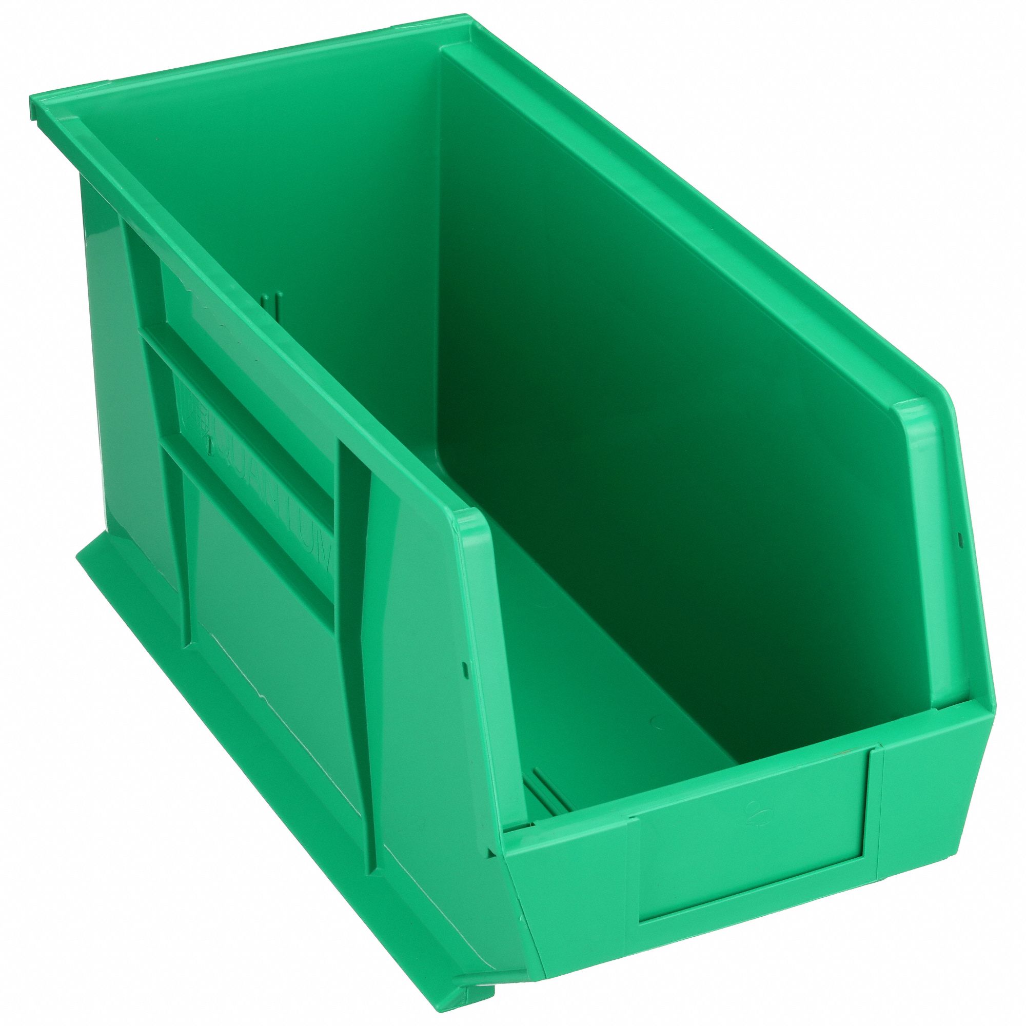 Hang and Stack Bin: 8 1/4 in x 18 in x 9 in, Green, Label Holder Included