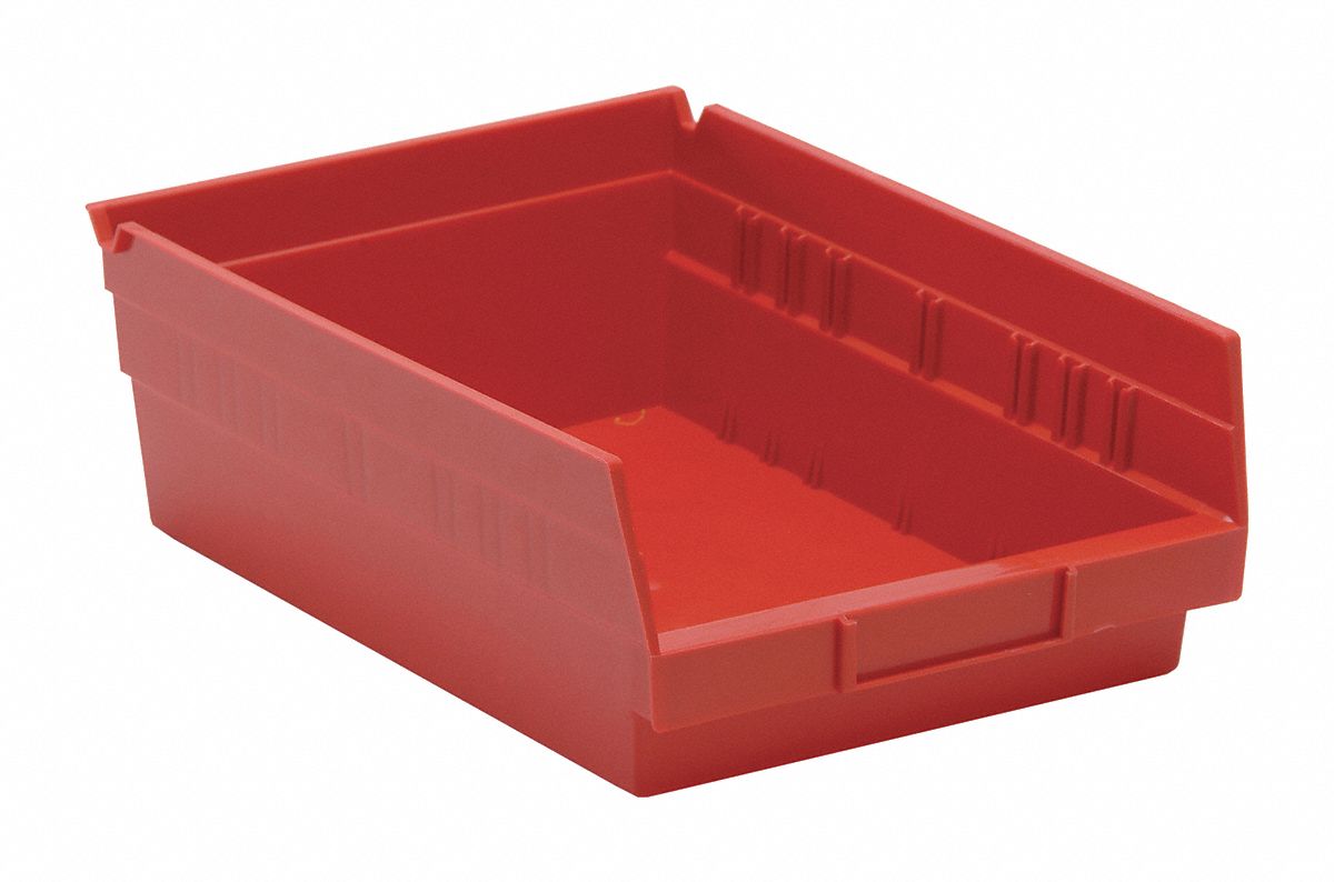 QUANTUM STORAGE SYSTEMS QSB107RD Shelf Bin,Red,Polypropylene,4 in 8C512