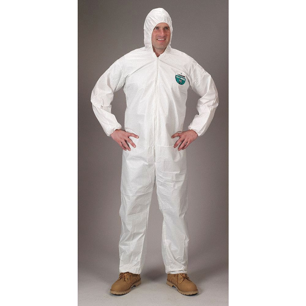 LAKELAND, L, Microporous Film Laminate, Hooded Disposable Coveralls