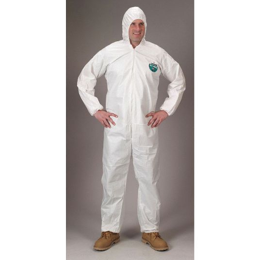 LAKELAND, L, Microporous Film Laminate, Hooded Disposable Coveralls