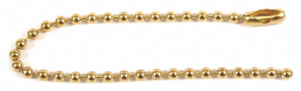 Beaded Chain 4 1/2 in L Brass PK25