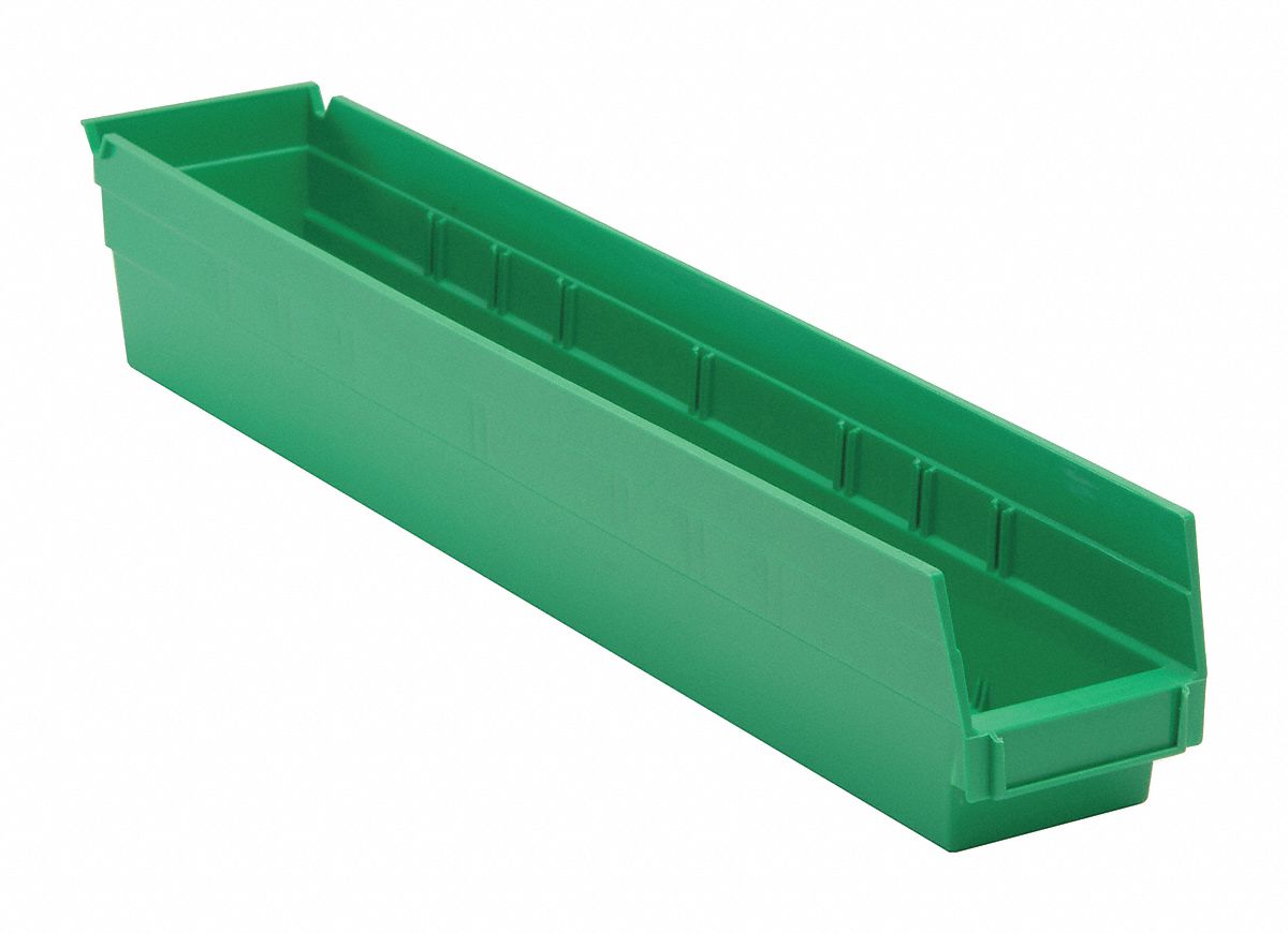 QUANTUM STORAGE SYSTEMS QSB105GN Shelf Bin,Green,Polypropylene,4 in 8C915