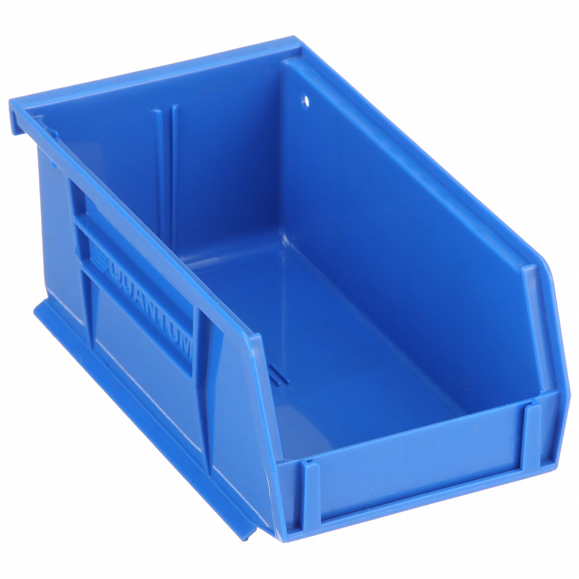 HANG AND STACK BIN, 4⅛ IN X 7⅜ IN X 3 IN, BLUE, LABEL HOLDERS