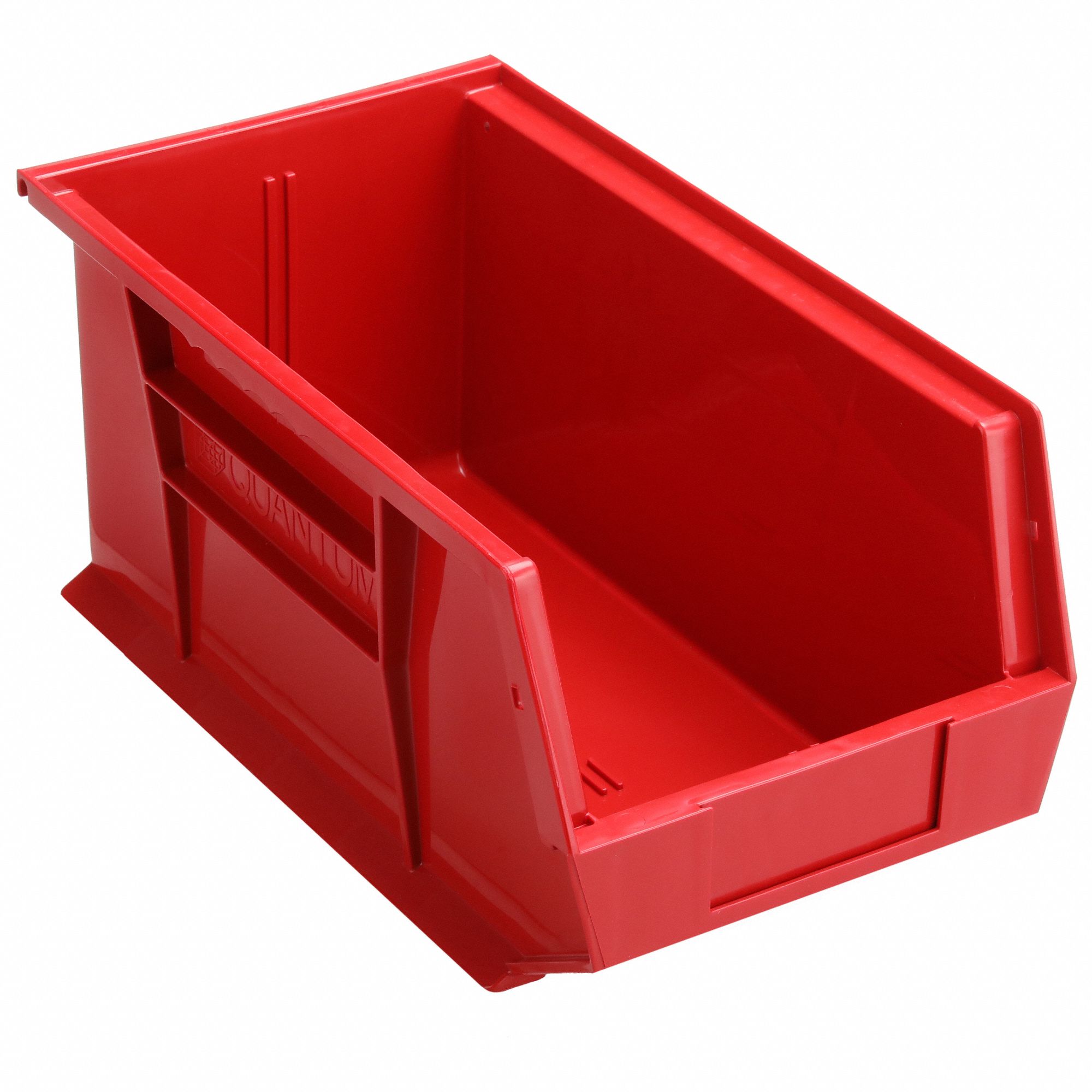 HANG AND STACK BIN, 8¼ IN X 14¾ IN X 7 IN, RED, LABEL HOLDERS