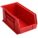 HANG AND STACK BIN, 8¼ IN X 14¾ IN X 7 IN, RED, LABEL HOLDERS