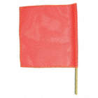 HANDHELD WARNING FLAG, 30 X ¾ IN WOOD DOWEL, FLUORESCENT ORANGE, 18 X 18 IN, VINYL MESH