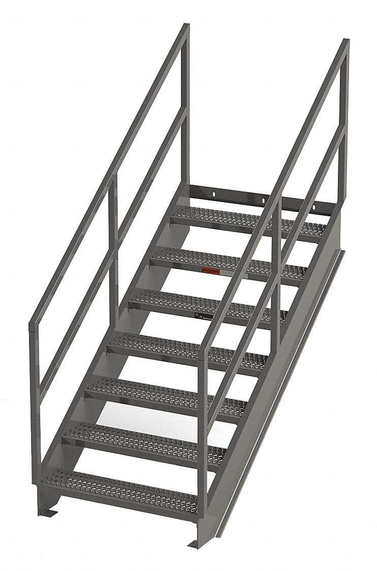 People Under The Stairs インスト12inch 8.2 ft Overall Ht, Steel, Portable Stairs - 8CEX4|IS56-36