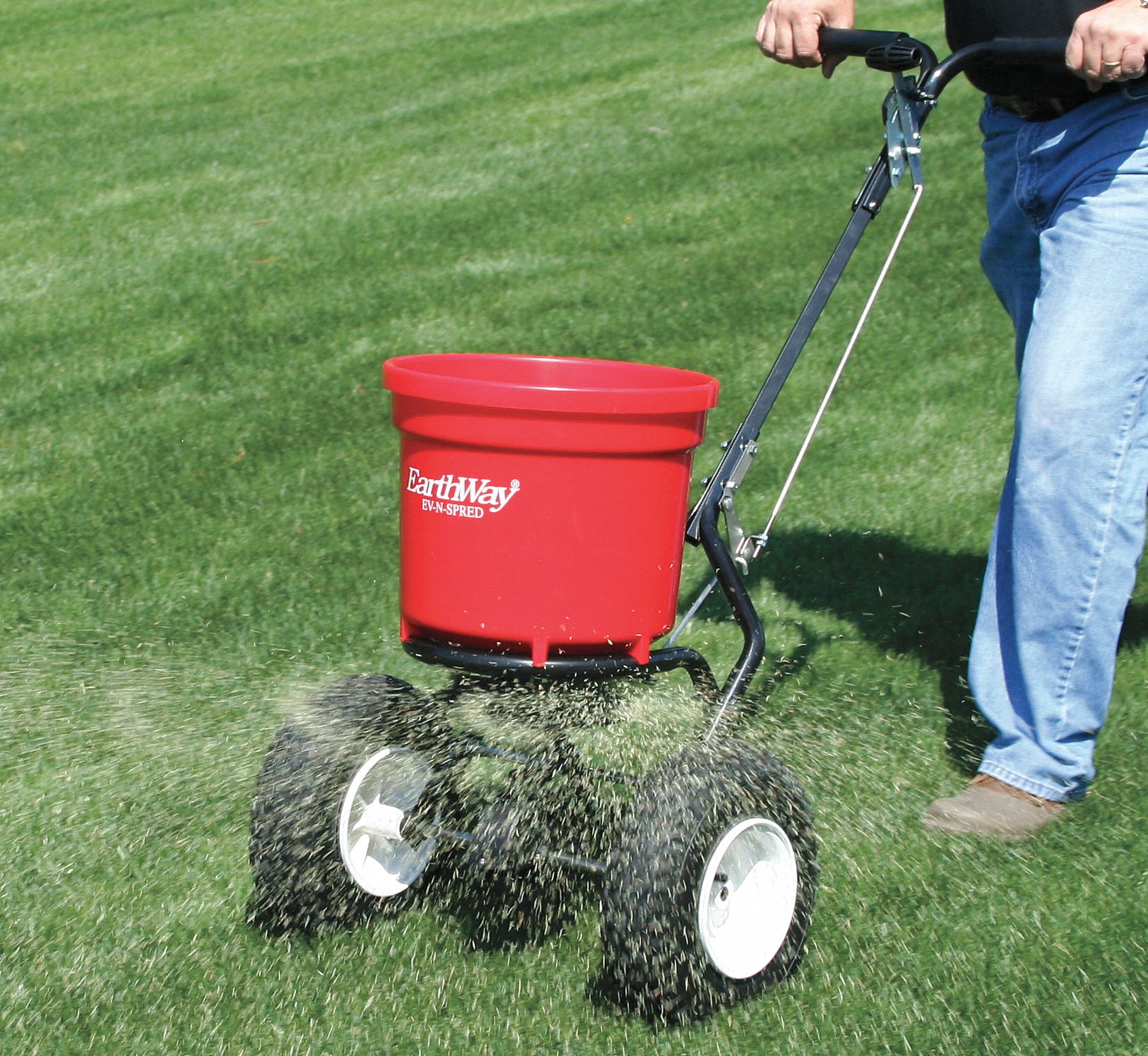 EARTHWAY Broadcast Spreader, 50 lb. Capacity, Pneumatic Wheel Type, 3