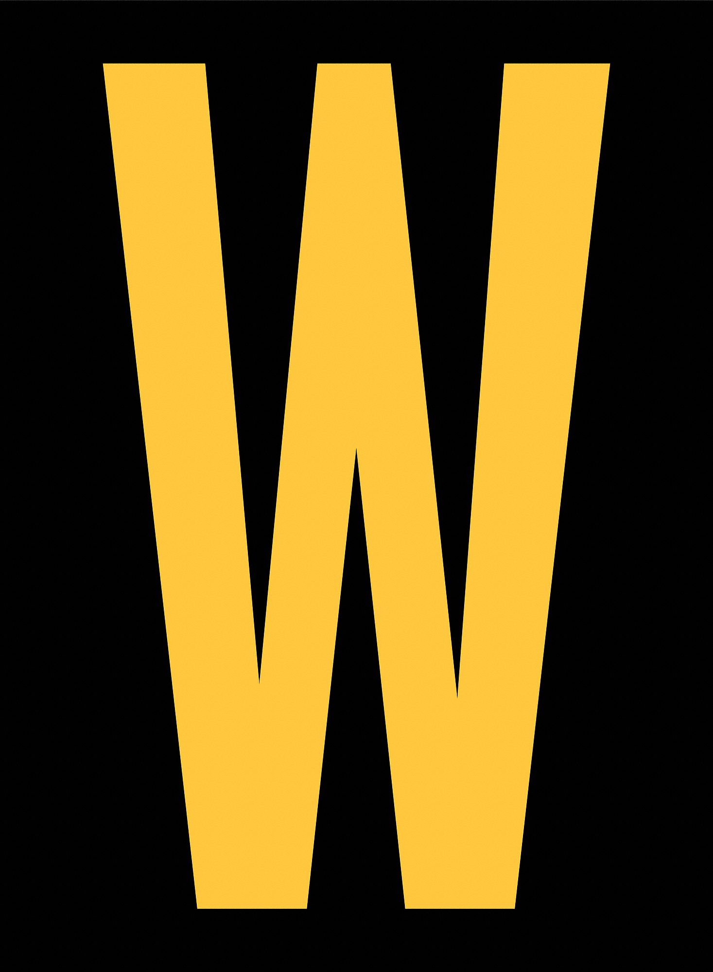 Letter Label: 2 1/2 in Character Ht, Indoor/Outdoor, Engineer-Grade Retroreflective, Yellow, 25 PK