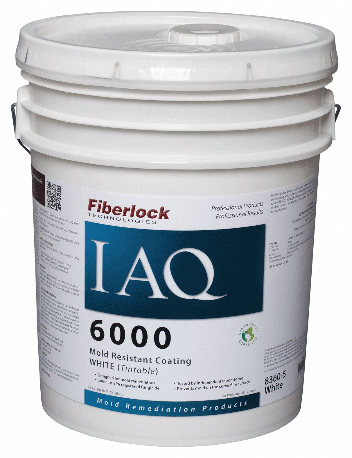 Mold-Resistant Coating: Interior, White, 5 gal Container Size, IAQ