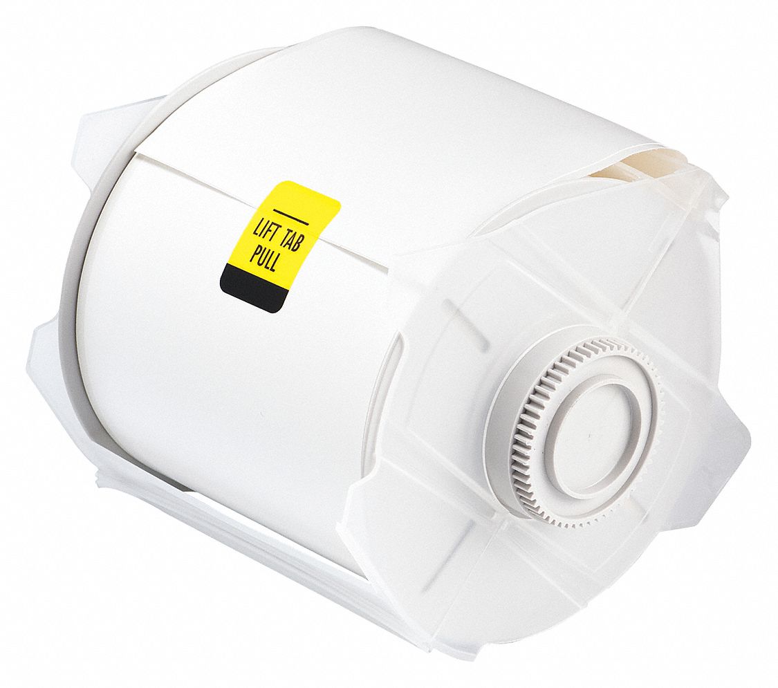 Continuous Label Stock: 4 1/4 in x 100 ft, Polyester, White (Gloss), Outdoor