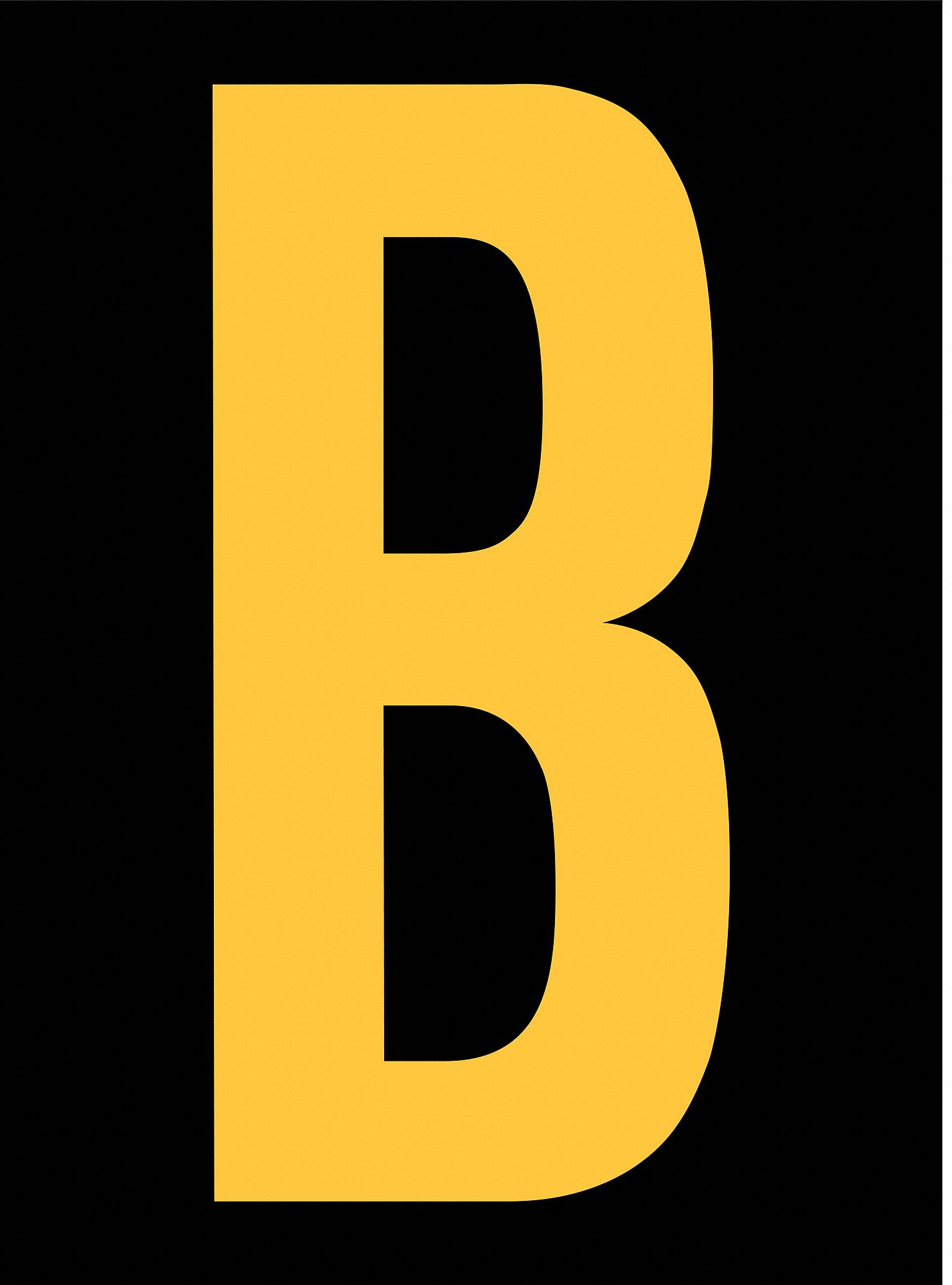 Letter Label: 2 1/2 in Character Ht, Indoor/Outdoor, Engineer-Grade Retroreflective, Yellow, 25 PK