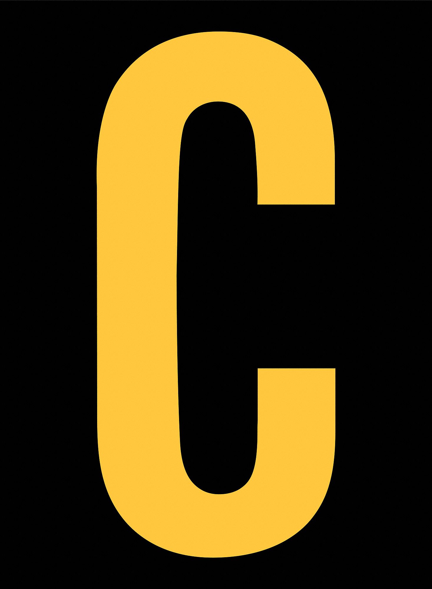 Letter Label: 2 1/2 in Character Ht, Indoor/Outdoor, Engineer-Grade Retroreflective, Yellow, 25 PK