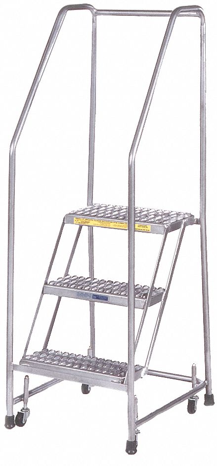 Rolling Step Ladder With Locking Step, 2 Steps, 18" Step Width