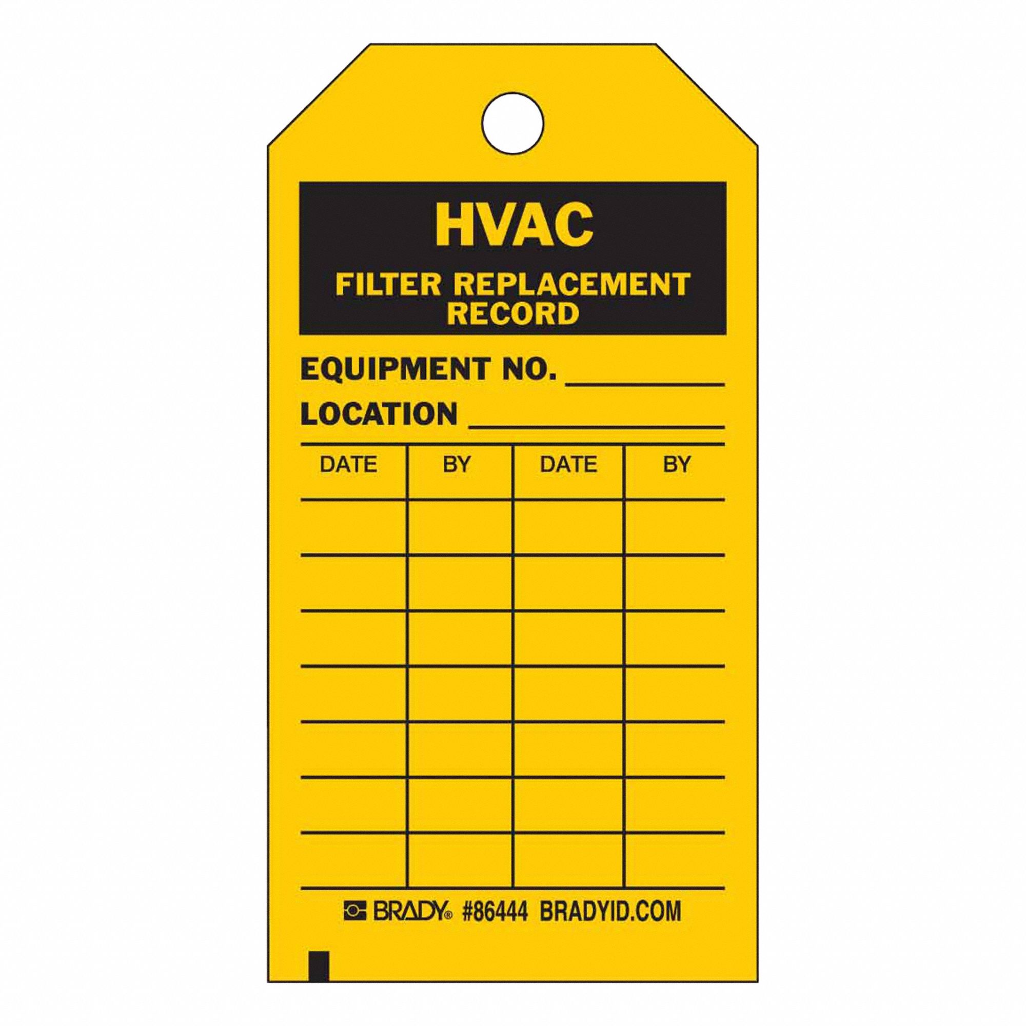Tag: 3 in Wd, 5 3/4 in Ht, Heavy Duty Polyester, Black/Yellow, English, Write on Surface