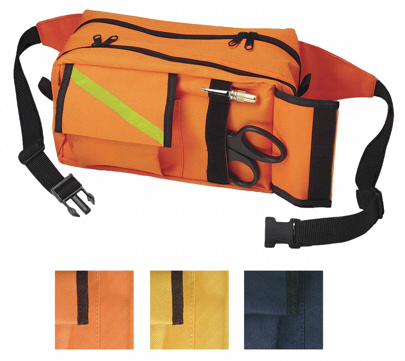 Fanny Pack: 10 in L x 5 in W x 6 in H, Cordura Nylon, Orange, 0-10 in/21-30 in, 0-10 in/30+ in