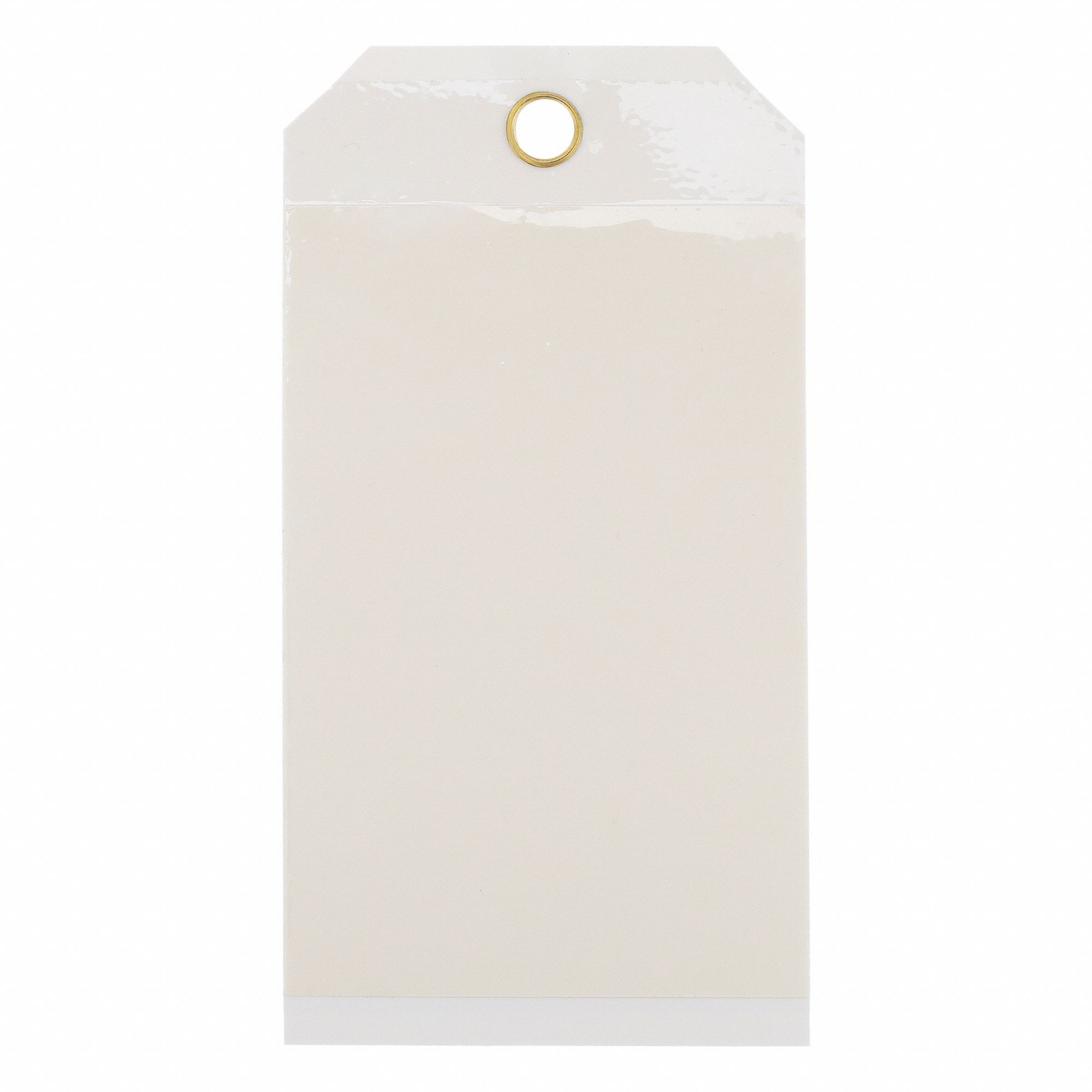 Shipping Tag: #7, 5 3/4 in Tag Ht, 2 7/8 in Tag Wd, White, Polyester, Plain Tag, 10, PK