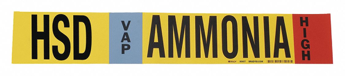Pipe Marker: HSD, VAP, High, Fits 1 1/2 to 2 3/8 in Pipe O.D., 1 Pipe Markers, With