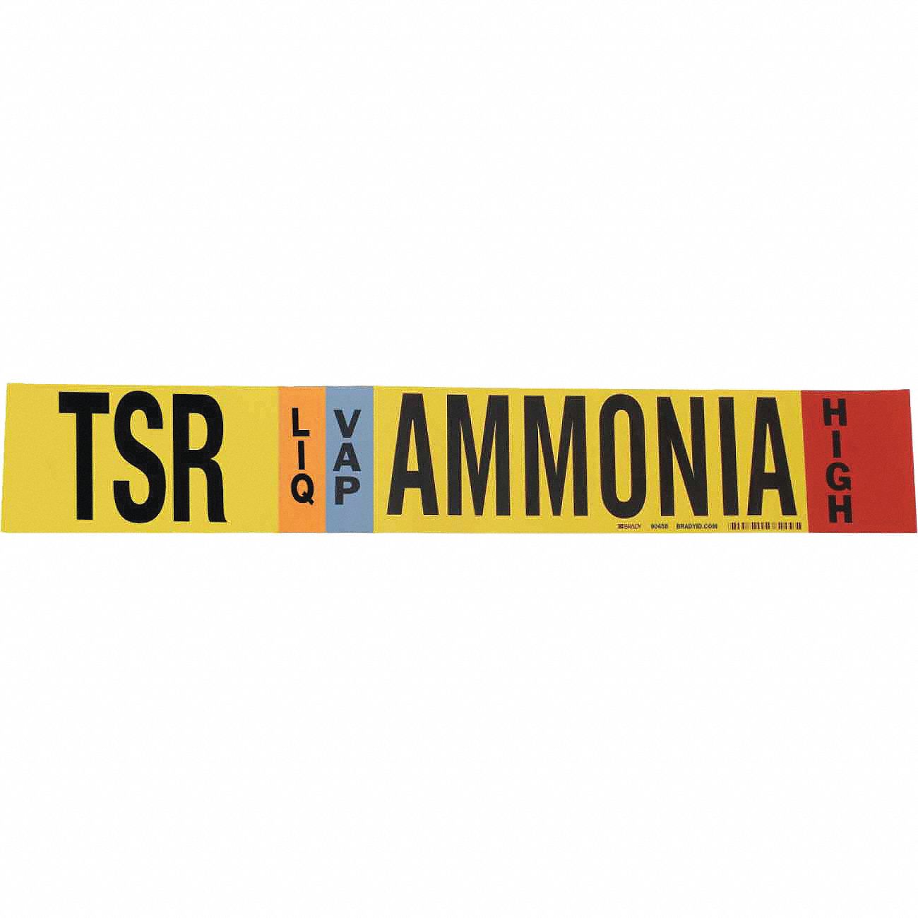 Pipe Marker: TSR, LIQ/VAP, High, Fits 8 in and Larger Pipe O.D., 1 Pipe Markers, Without