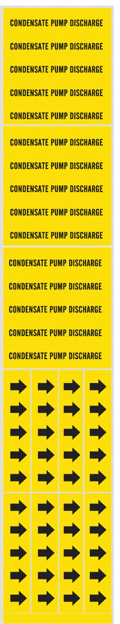 Condensate Pump Discharge, Yellow, Pipe Marker - 8CPL4|7064-3C - Grainger