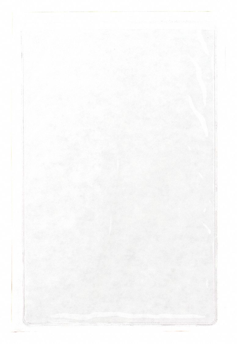 Tag Envelope: Vinyl, 6 1/2 in Ht, 4 1/2 in Wd, Clear, 10 PK