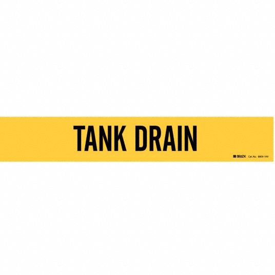 Tank Drain, Yellow, Pipe Marker - 8CU68|8809-1HV - Grainger