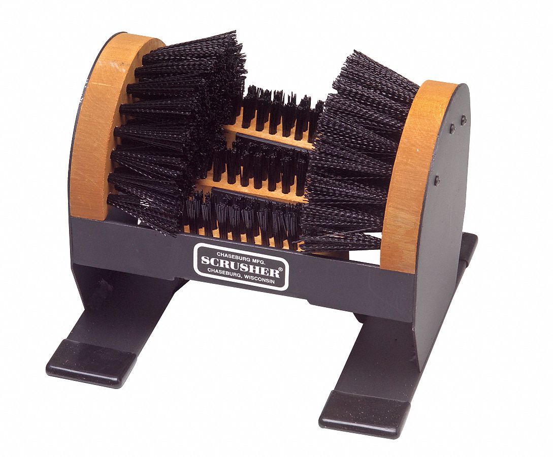 BOOT BRUSH, HEAVY-DUTY, NYLON, BLACK, 9 X 9 X 9 IN, INCLUDES FRAME, FOR FOOTWEAR