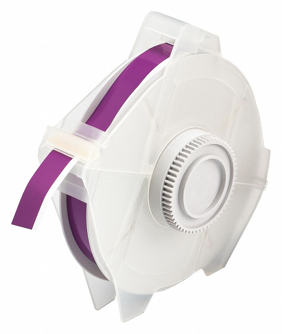 Continuous Label Stock: 1/2 in x 100 ft, Polyester, Purple (Gloss), Outdoor