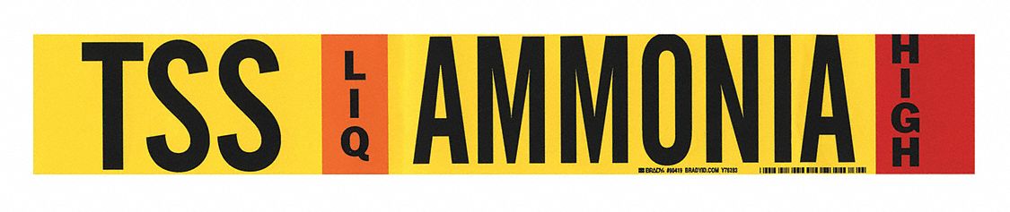 Pipe Marker: TSS, LIQ, High, Fits 2 1/2 to 7 7/8 in Pipe O.D., 1 Pipe Markers, Without