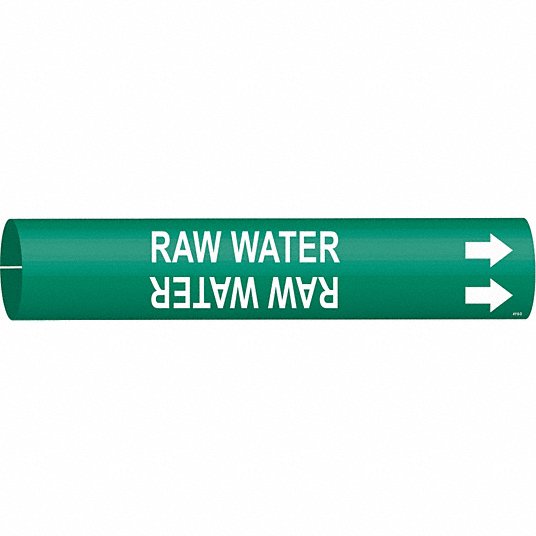 B-681/B-883 Legend Non-Potable Water Legend Non-Potable Water White On Green Polyester Over-Laminate On Fiberglass Plastic Carrier High Visibility Pipe Marker Brady 5843-Hphv High Performance