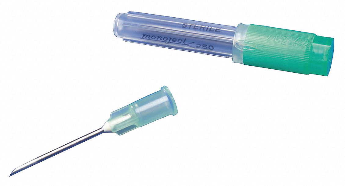 COVIDIEN Hypodermic Needle, Stainless Steel, 1 in Length, PK 100