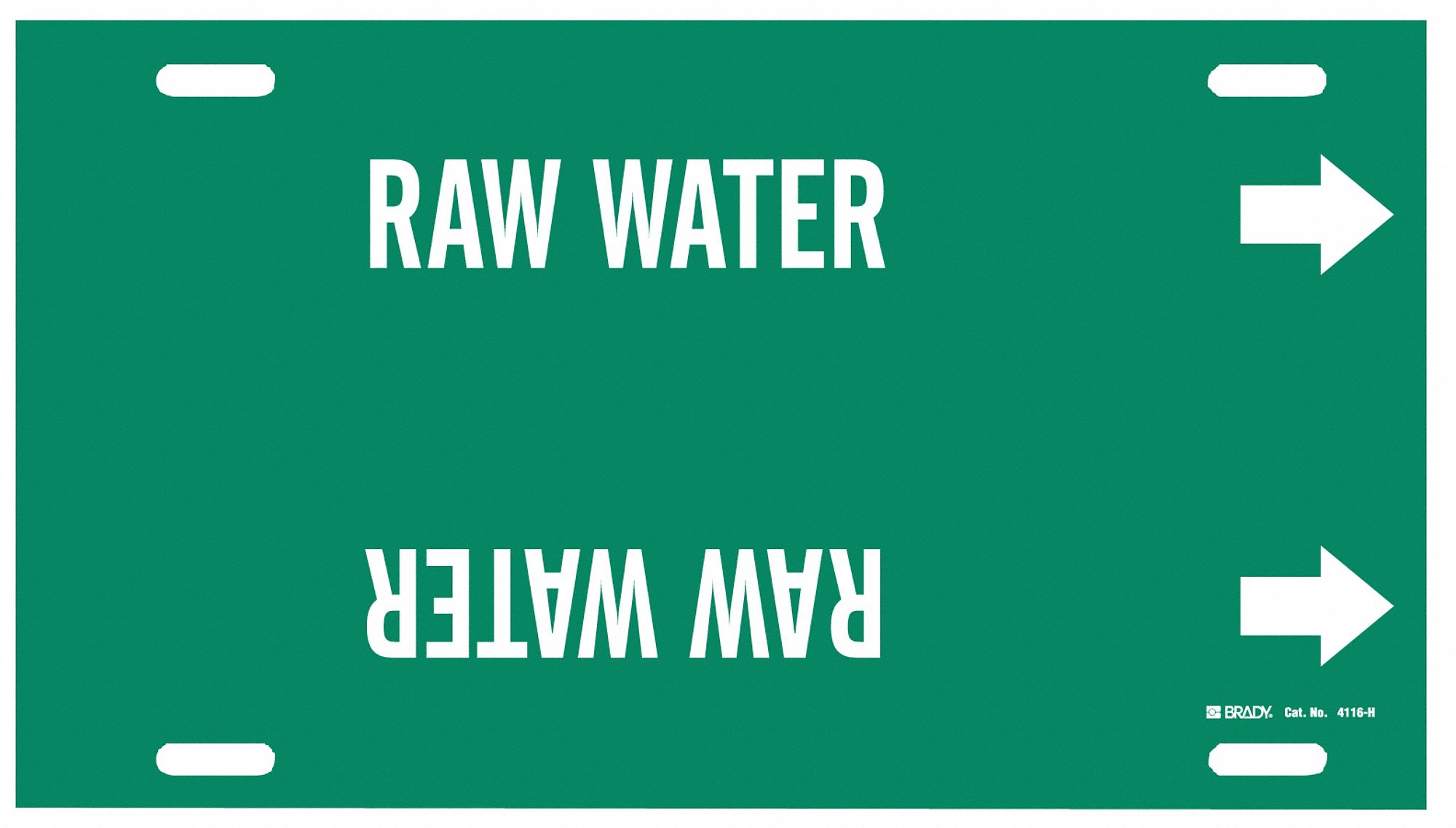 Raw Water, Green, Pipe Marker - 8CW75|4116-H - Grainger