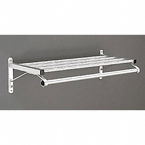GLARO Coat Rack,1 Shelf,48 In W,Satin Aluminum Satin Aluminum 501-48SA 